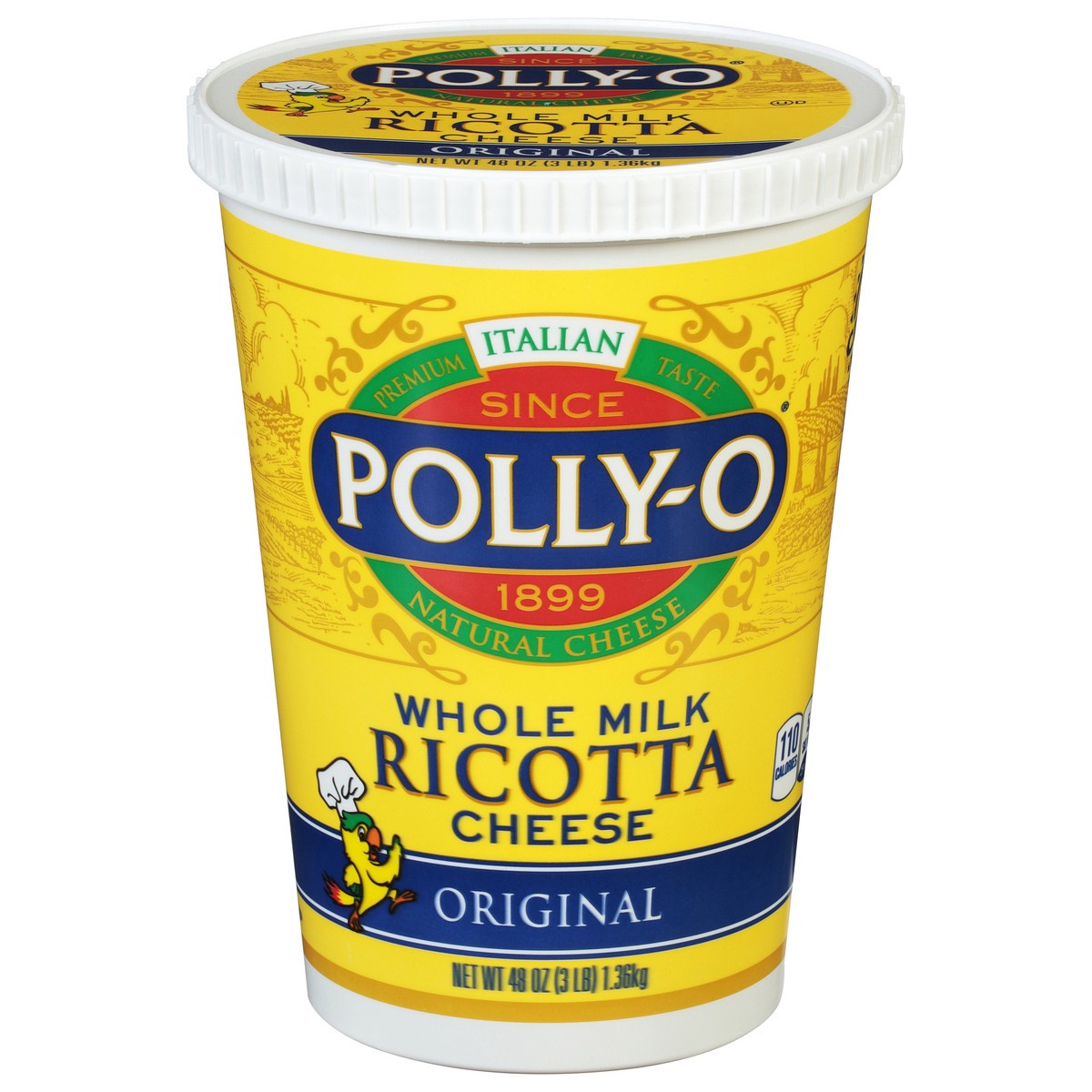 slide 2 of 11, Polly-O Original Ricotta Cheese with Whole Milk, 48 oz Tub, 48 oz