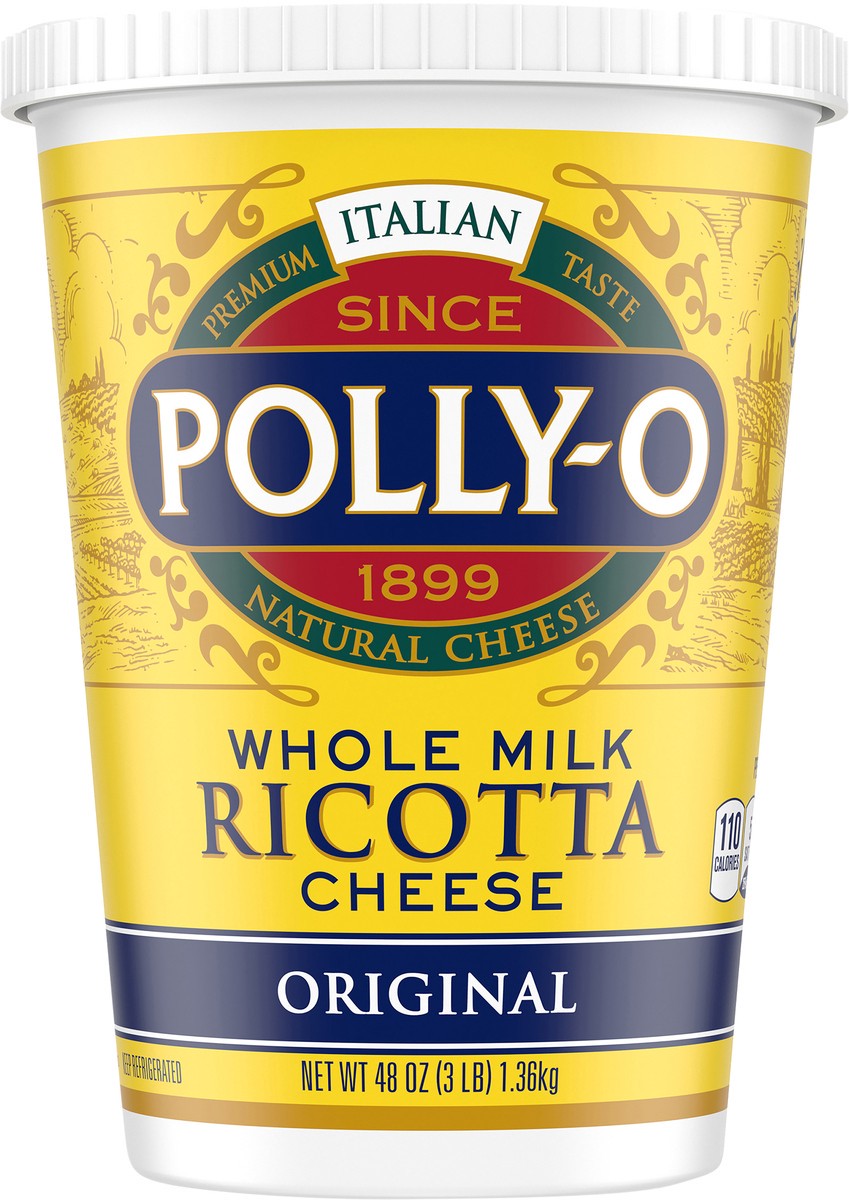 slide 1 of 11, Polly-O Original Whole Milk Ricotta Cheese 48 oz Tub, 48 oz