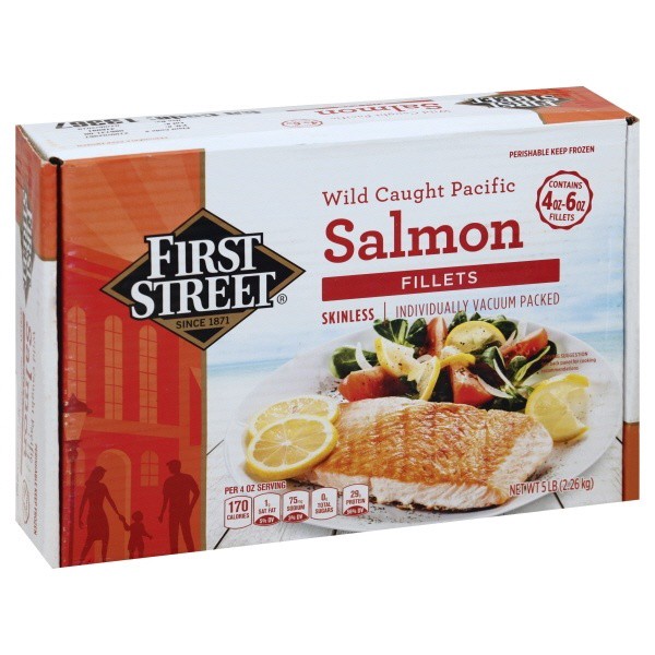 slide 1 of 1, First Street Fs Salmon Fillet Box, 5 lb