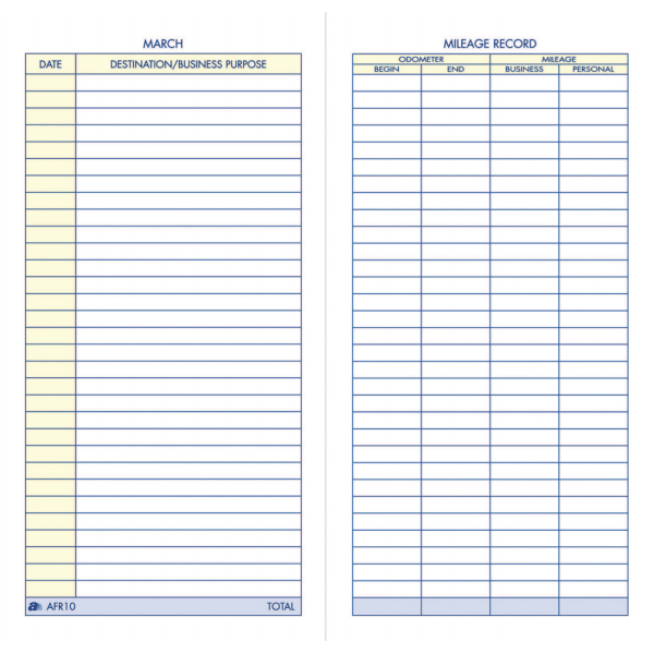slide 1 of 1, Adams Vehicle Mileage Book, 3 1/4 in x 6 1/4 in