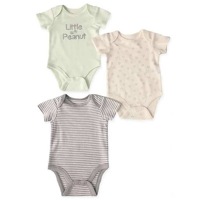 slide 1 of 1, Sterling Baby Newborn Little Peanut Bodysuits - Grey, 3 ct