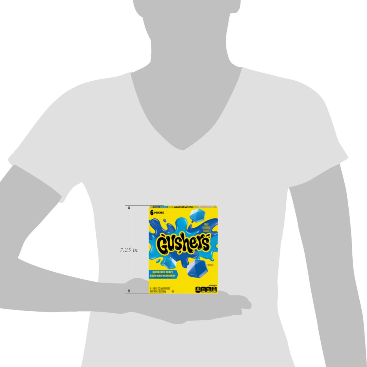 slide 2 of 14, Fruit Gushers Blueberry Grape and Sour Blue Raspberry Fruit Flavored Snacks 6 Count, 6 ct