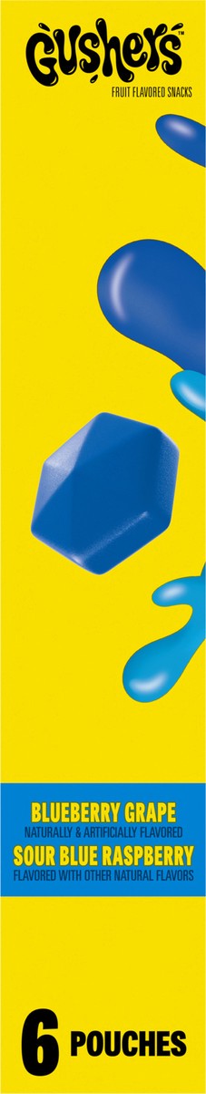 slide 8 of 14, Fruit Gushers Blueberry Grape and Sour Blue Raspberry Fruit Flavored Snacks 6 Count, 6 ct