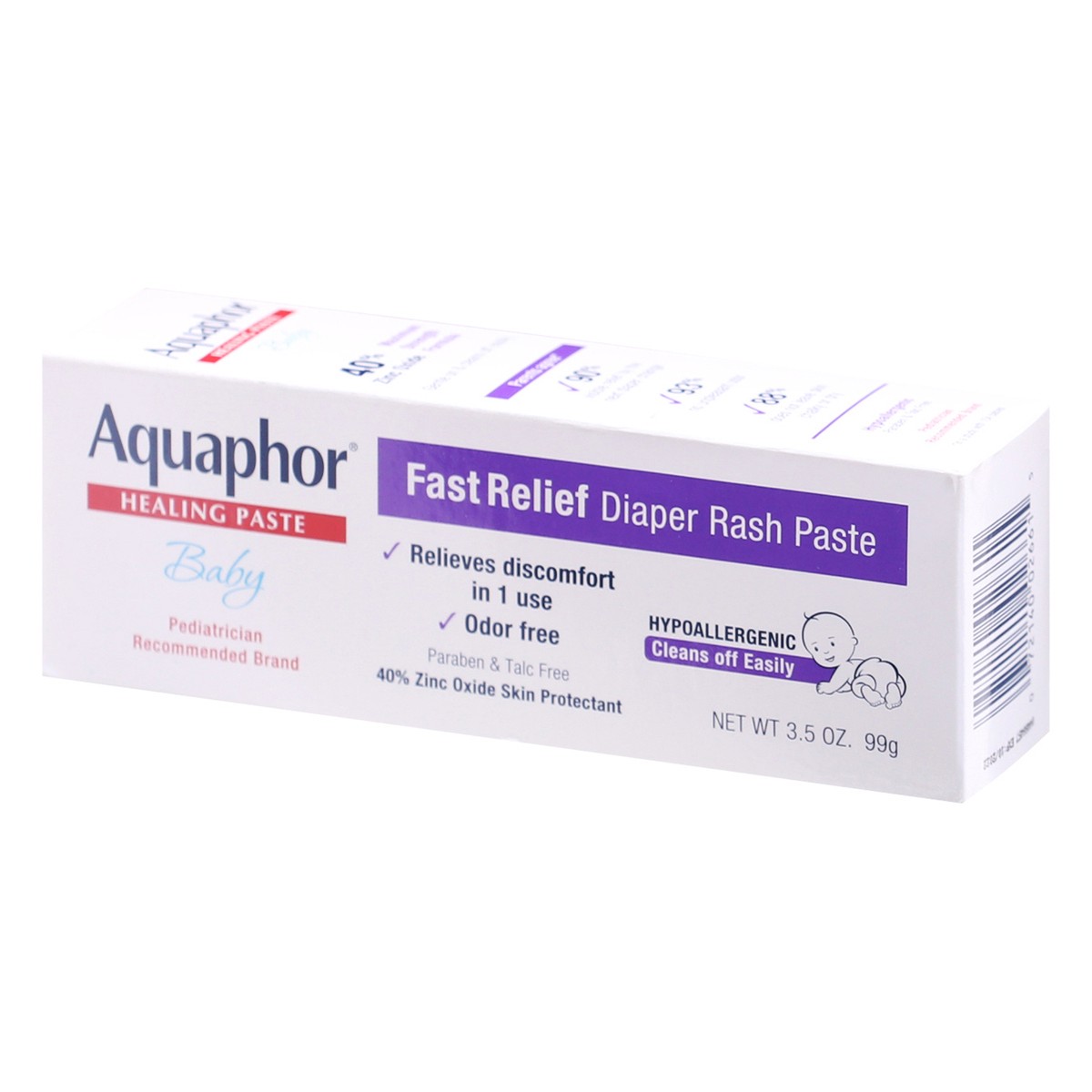 slide 2 of 14, Aquaphor Baby Fast Relief Diaper Rash Paste 3.5 oz, 3.5 oz