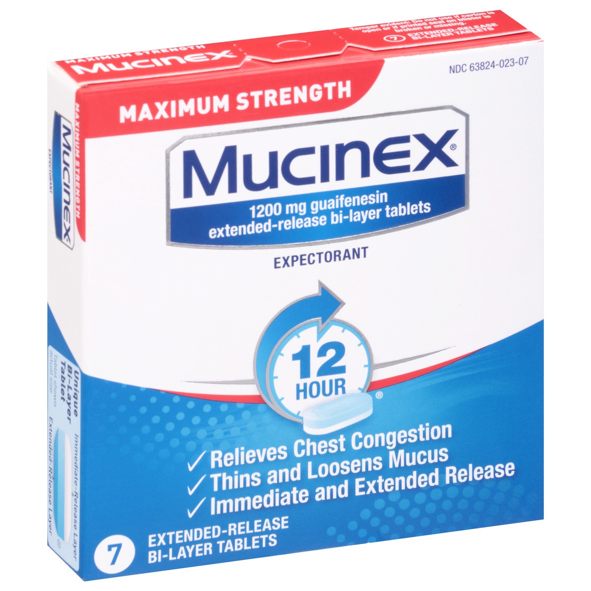 slide 11 of 12, Mucinex 12 Hr Max Strength Chest Congestion Expectorant Tablets, 7ct, 7 ct