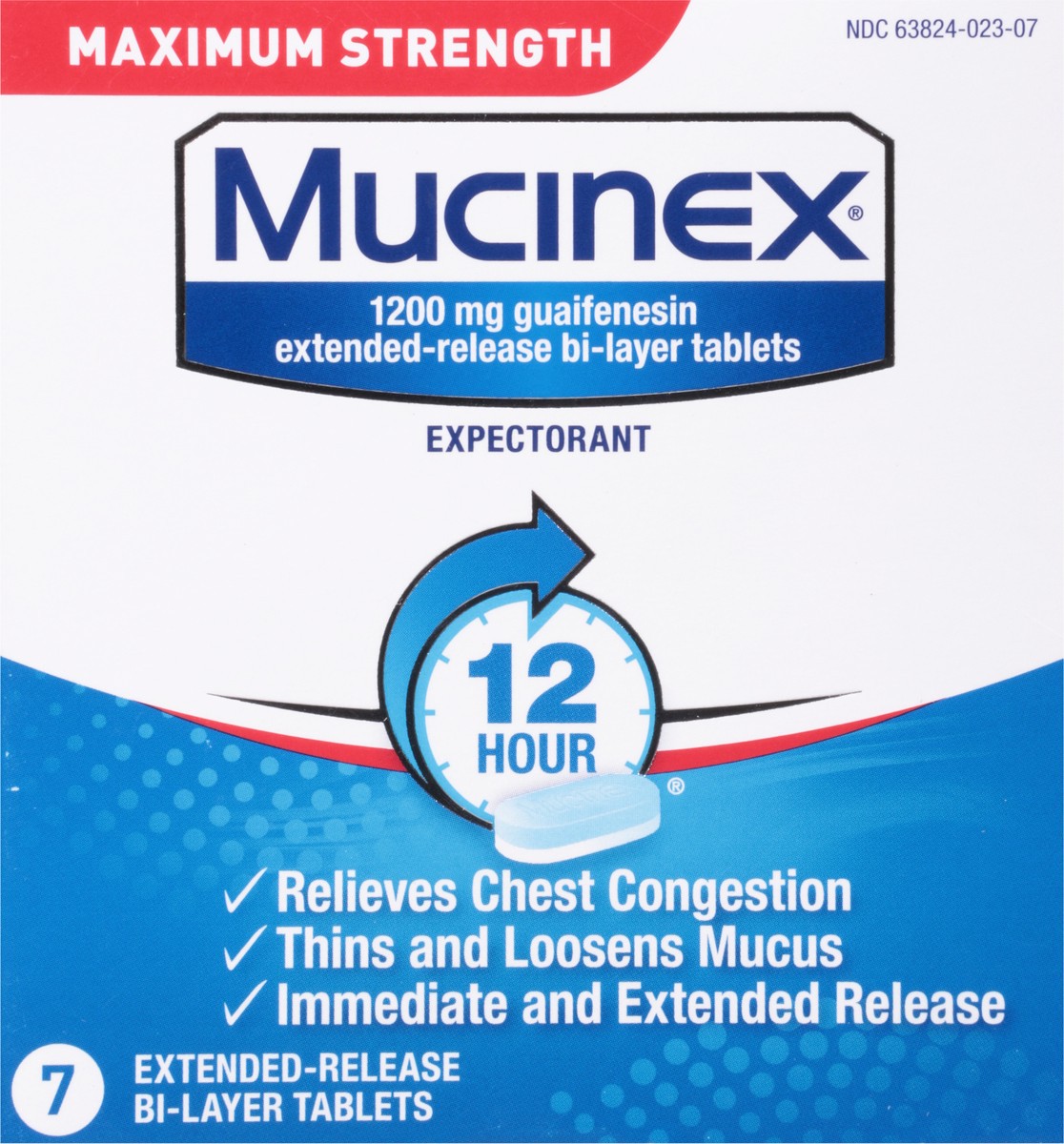 slide 1 of 12, Mucinex 12 Hr Max Strength Chest Congestion Expectorant Tablets, 7ct, 7 ct