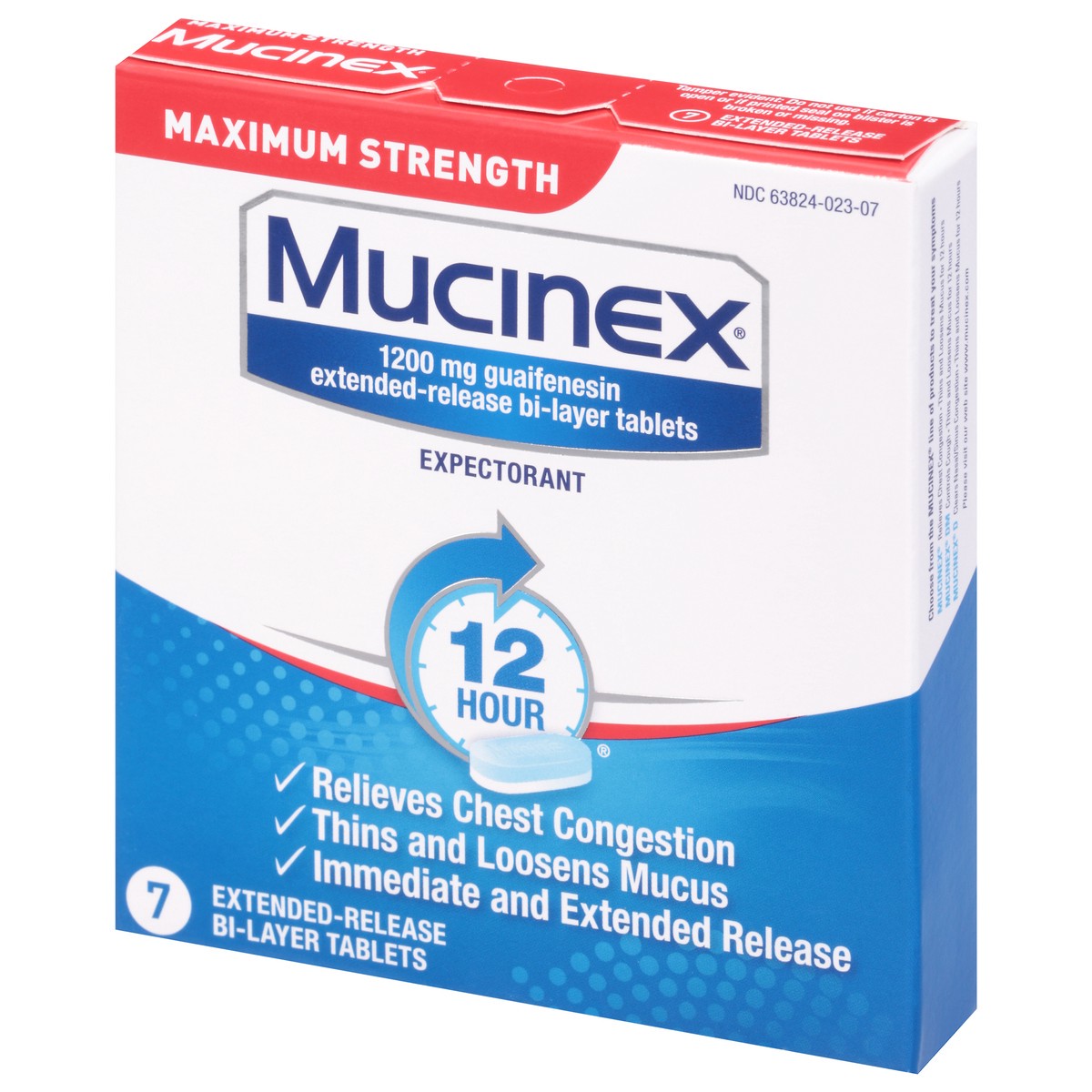 slide 5 of 12, Mucinex 12 Hr Max Strength Chest Congestion Expectorant Tablets, 7ct, 7 ct