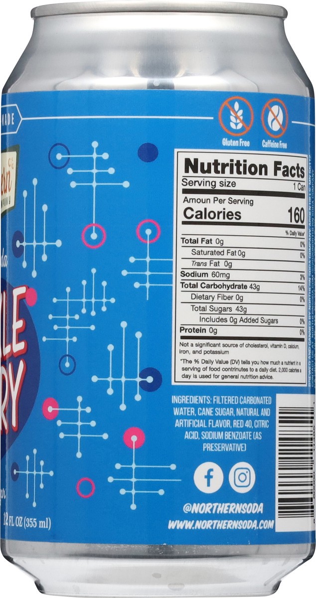 slide 11 of 14, Northern Soda Company Cane Sugar Huckle Berry Craft Soda 12 fl oz, 