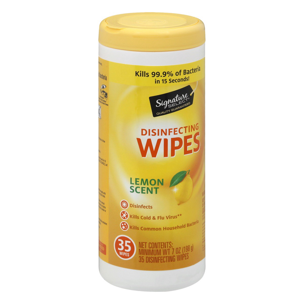 slide 2 of 9, Signature Select Disinfecting Lemon Scent Wipes 35.0 ea, 35 ct