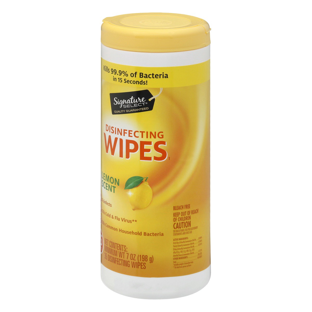 slide 3 of 9, Signature Select Disinfecting Lemon Scent Wipes 35.0 ea, 35 ct