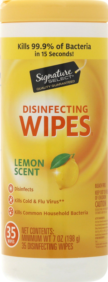 slide 6 of 9, Signature Select Disinfecting Lemon Scent Wipes 35.0 ea, 35 ct