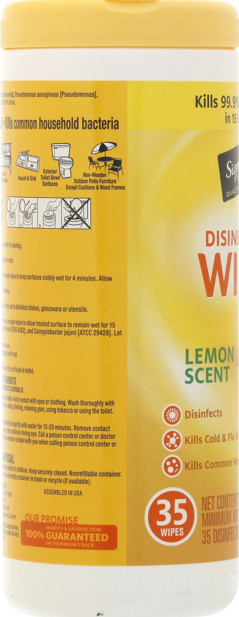 slide 7 of 9, Signature Select Disinfecting Lemon Scent Wipes 35.0 ea, 35 ct