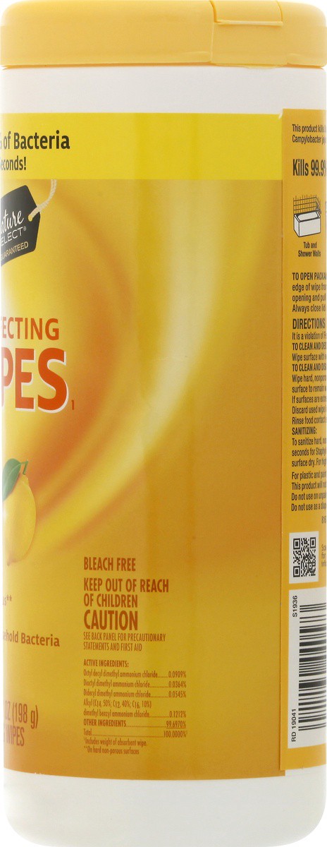 slide 8 of 9, Signature Select Disinfecting Lemon Scent Wipes 35.0 ea, 35 ct