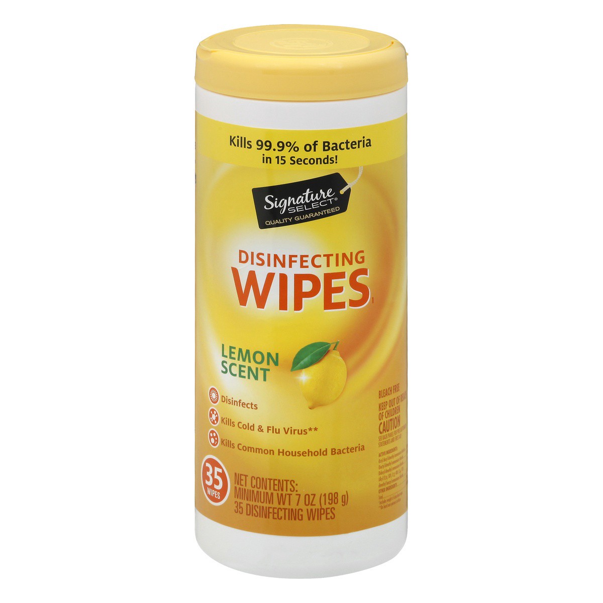 slide 1 of 9, Signature Select Disinfecting Lemon Scent Wipes 35.0 ea, 35 ct