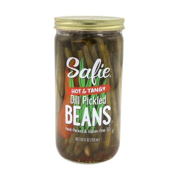 slide 1 of 1, Safie Hot & Tangy Dill Pickled Beans, 26 fl oz