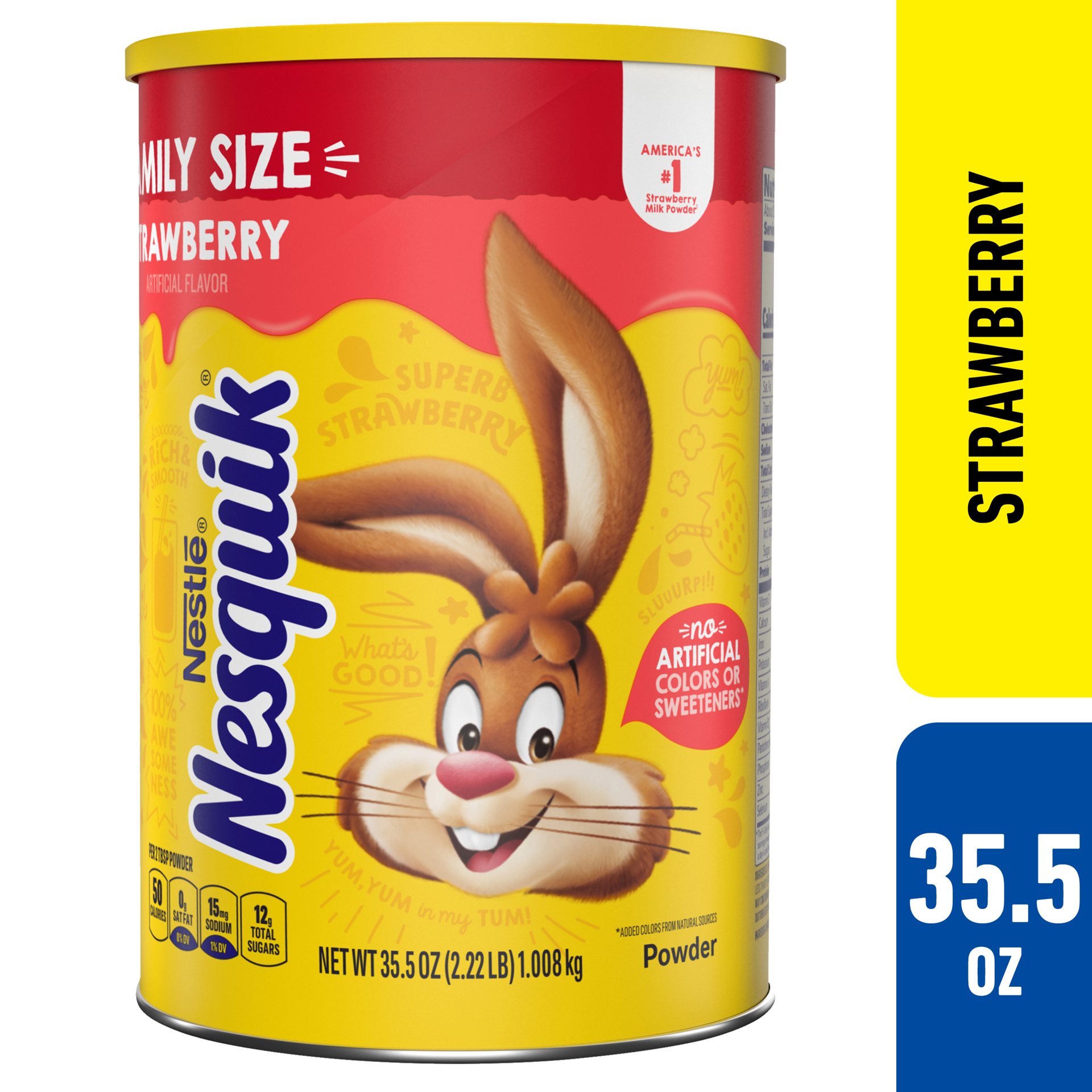 slide 1 of 3, Nesquik Strawberry Flavor Powder Drink Mix - 35.5 oz, 35.5 oz