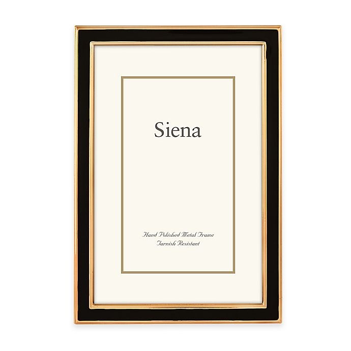 slide 1 of 1, Siena Metallics Narrow Enamel Frame - Black/Gold, 5 in x 7 in