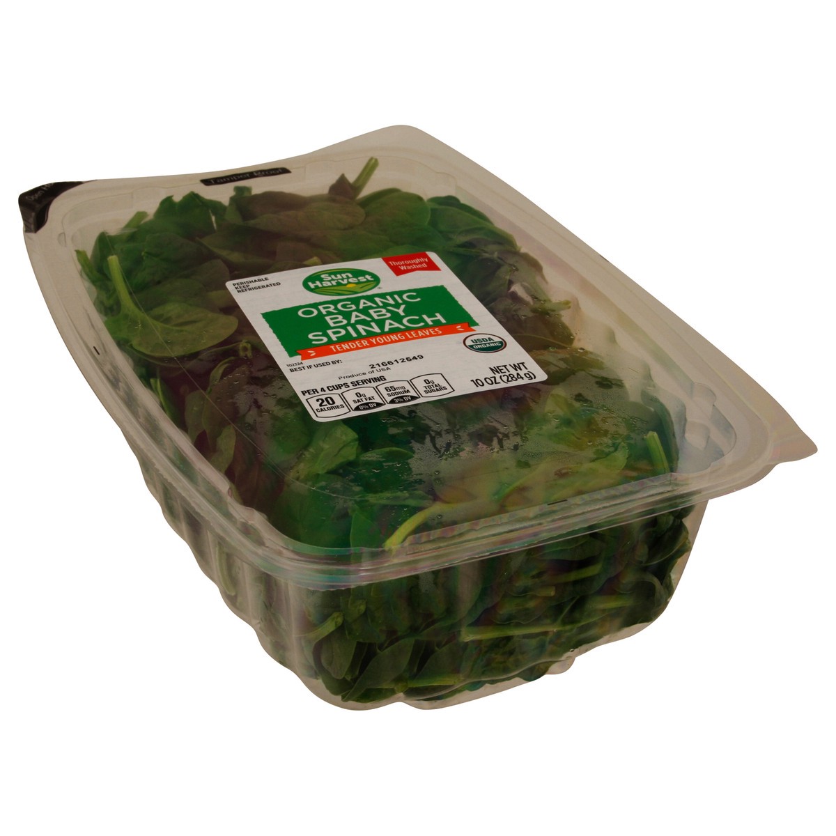 slide 9 of 12, Sun Harvest Organic Baby Spinach, 10 oz