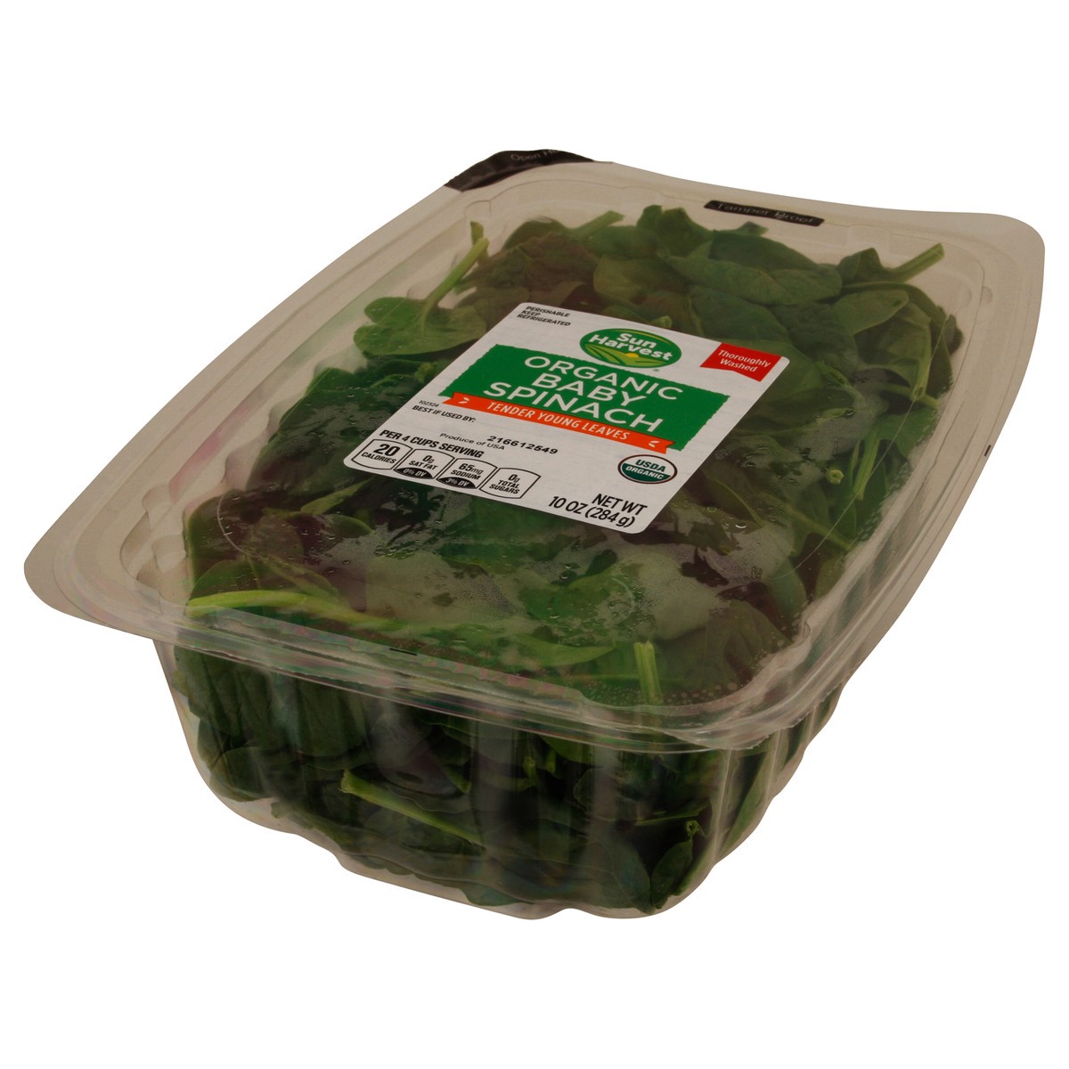 slide 7 of 12, Sun Harvest Organic Baby Spinach, 10 oz