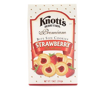 slide 1 of 1, Knott's Premium Bite Size Cookies Strawberry Shortbread, 10 oz