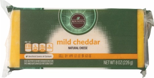 slide 1 of 1, Roundy's Roundys Chunk Mild Cheddar Cheese, 8 oz