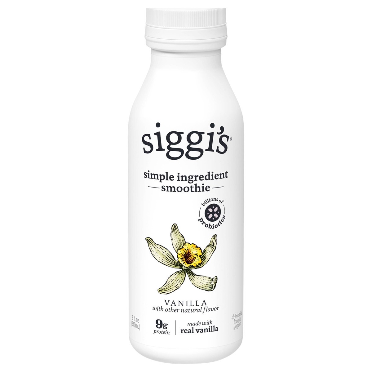 slide 2 of 2, Siggi's Probiotic Whole Milk Vanilla Drinkable Yogurt 8 oz, 8 fl oz