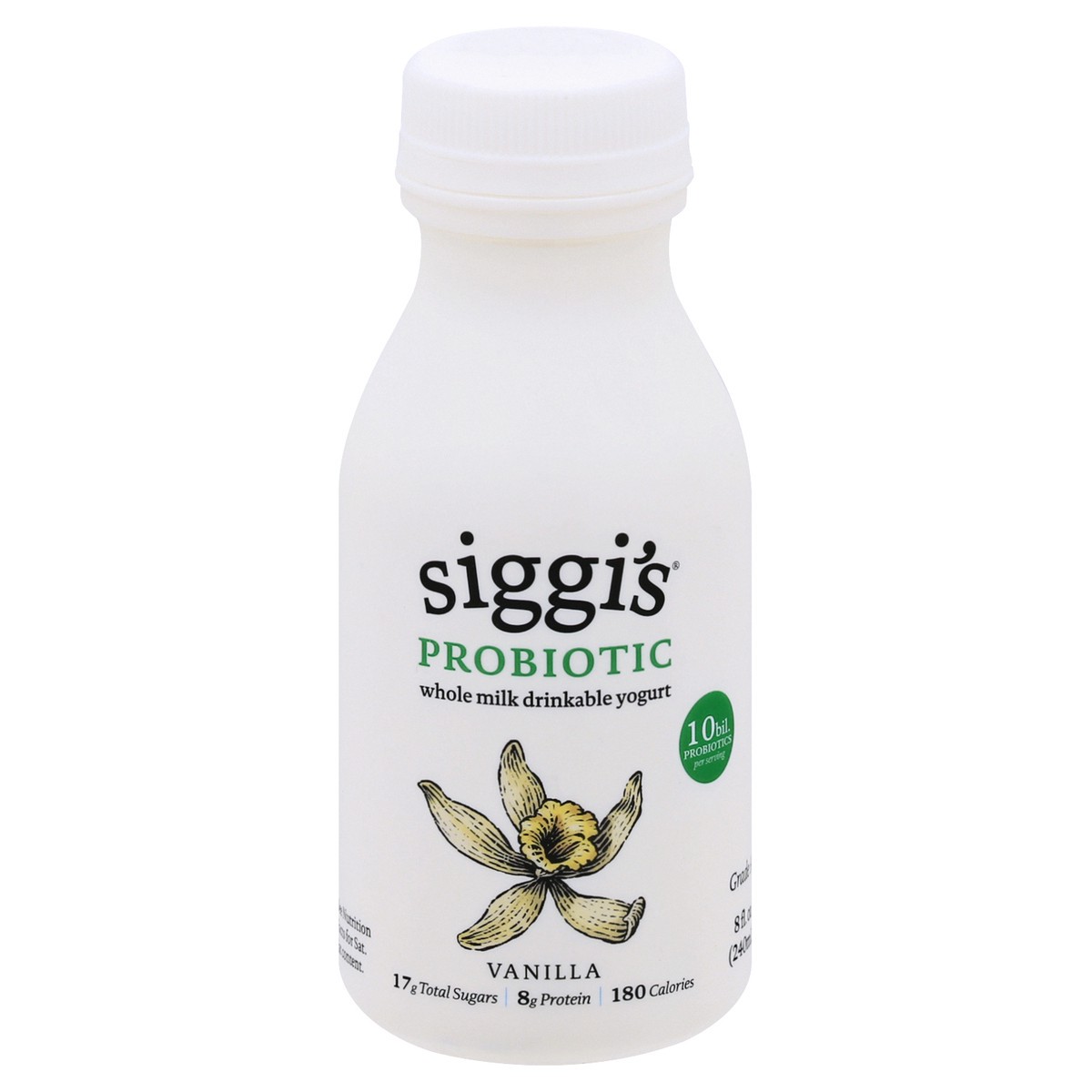 slide 1 of 1, Siggi's Drinkable Whole Milk Vanilla Yogurt, 8 fl oz