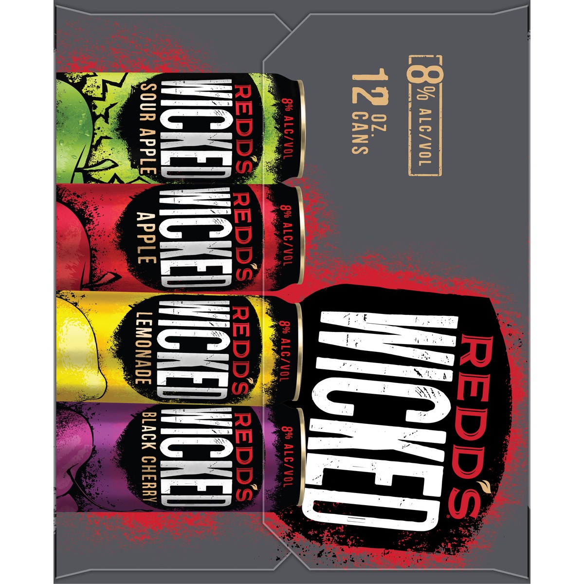 slide 2 of 8, REDD'S WICKED VARIETY PACK Ale, 10 oz