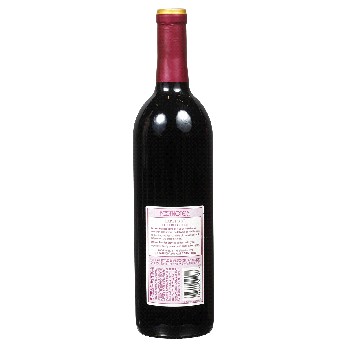 slide 2 of 2, Barefoot Red Wine, 750 ml