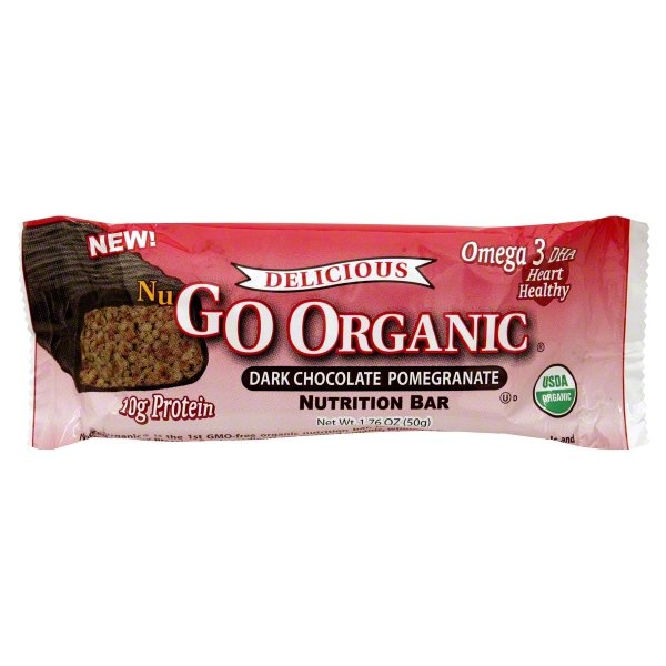 slide 1 of 1, NuGo Organic Dark Chocolate Pomegranate Nutrition Bar, 1.76 oz