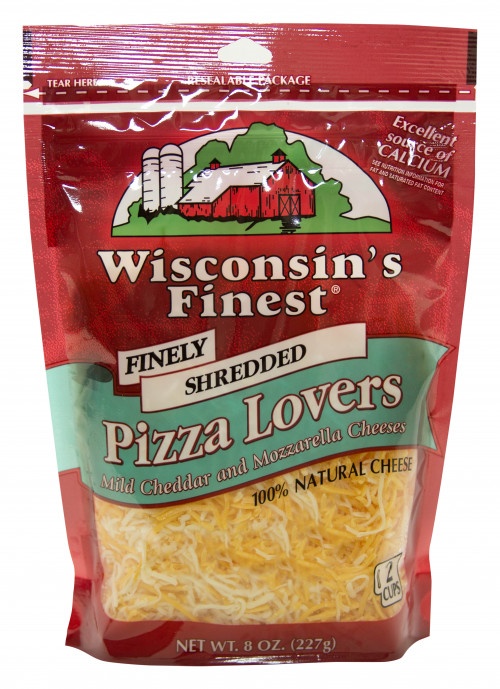 slide 1 of 1, Wisconsin's Finest Shredded Fancy Pizza Lovers Cheese, 8 oz