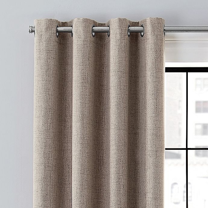 slide 2 of 8, Brookstone Renwick Grommet 100% Blackout Lined Window Curtain Panel - Mocha, 95 in