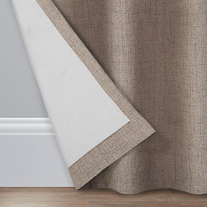 slide 6 of 8, Brookstone Renwick Grommet 100% Blackout Lined Window Curtain Panel - Mocha, 95 in