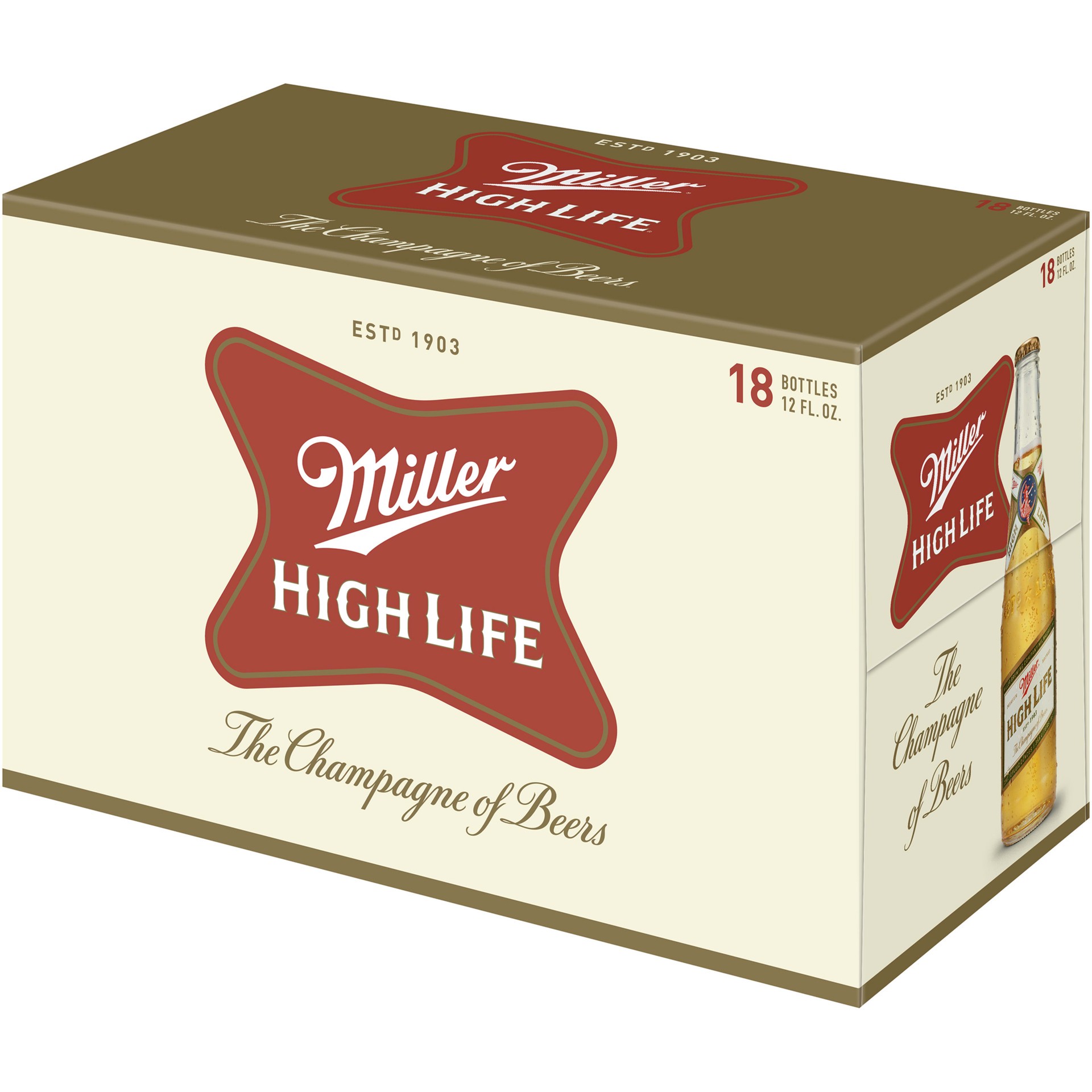 slide 2 of 5, Miller High Life Beer - 18pk/12 fl oz Bottles, 18 ct; 12 fl oz