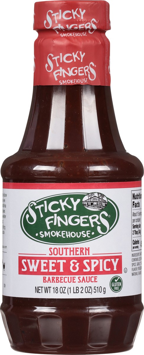 slide 7 of 7, Sticky Fingers Smokehouse Southern Sweet & Spicy Barbecue Sauce 18 oz, 18 oz