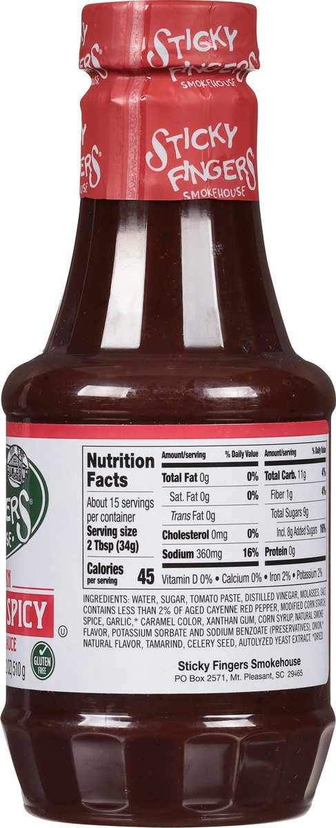 slide 3 of 7, Sticky Fingers Smokehouse Southern Sweet & Spicy Barbecue Sauce 18 oz, 18 oz