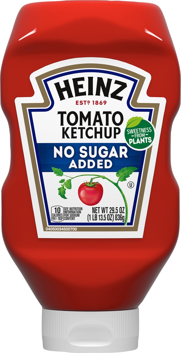 slide 6 of 9, Heinz Tomato Ketchup with No Sugar Added, 29.5 oz Bottle, 29.5 oz