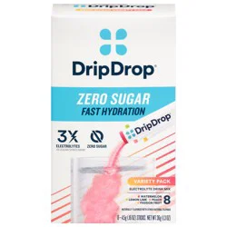DripDrop Zero Sugar Fast Hydration Electrolyte Drink Mix Variety Pack - 8 - 0.16 oz Sticks
