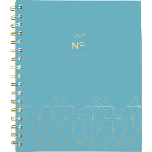 slide 1 of 1, Cambridge Workstyle Academic Weekly/Monthly Planner, 7'' X 8-3/4'', Teal Geo, July 2021 To June 2022, 1557T-805A, 1 ct