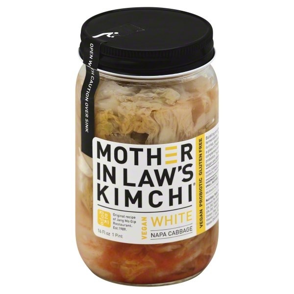 slide 1 of 1, Mother in Law's Vegan White Nappa Kimchi, 16 fl oz