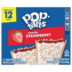 Pop-Tarts Toaster Pastries, Breakfast Foods, Kids Snacks, Frosted Strawberry, 20.3oz Box, 12 Pop-Tarts