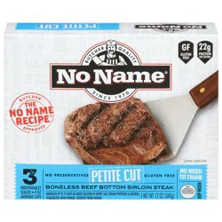 No Name Petit Cut Boneless Beef Bottom Sirloin Steak 3 ea