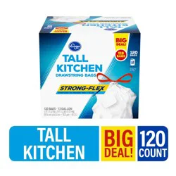 Kroger Strong-Flex Unscented Tall Kitchen 13 Gallon Drawstring Bags