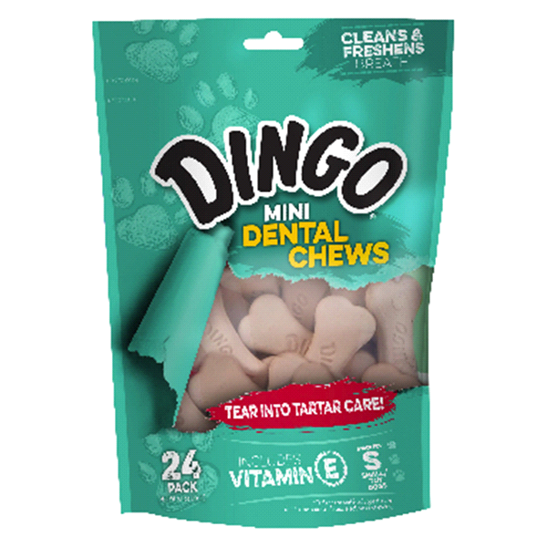 slide 1 of 1, Dingo Mini Dental Chews, 24 ct