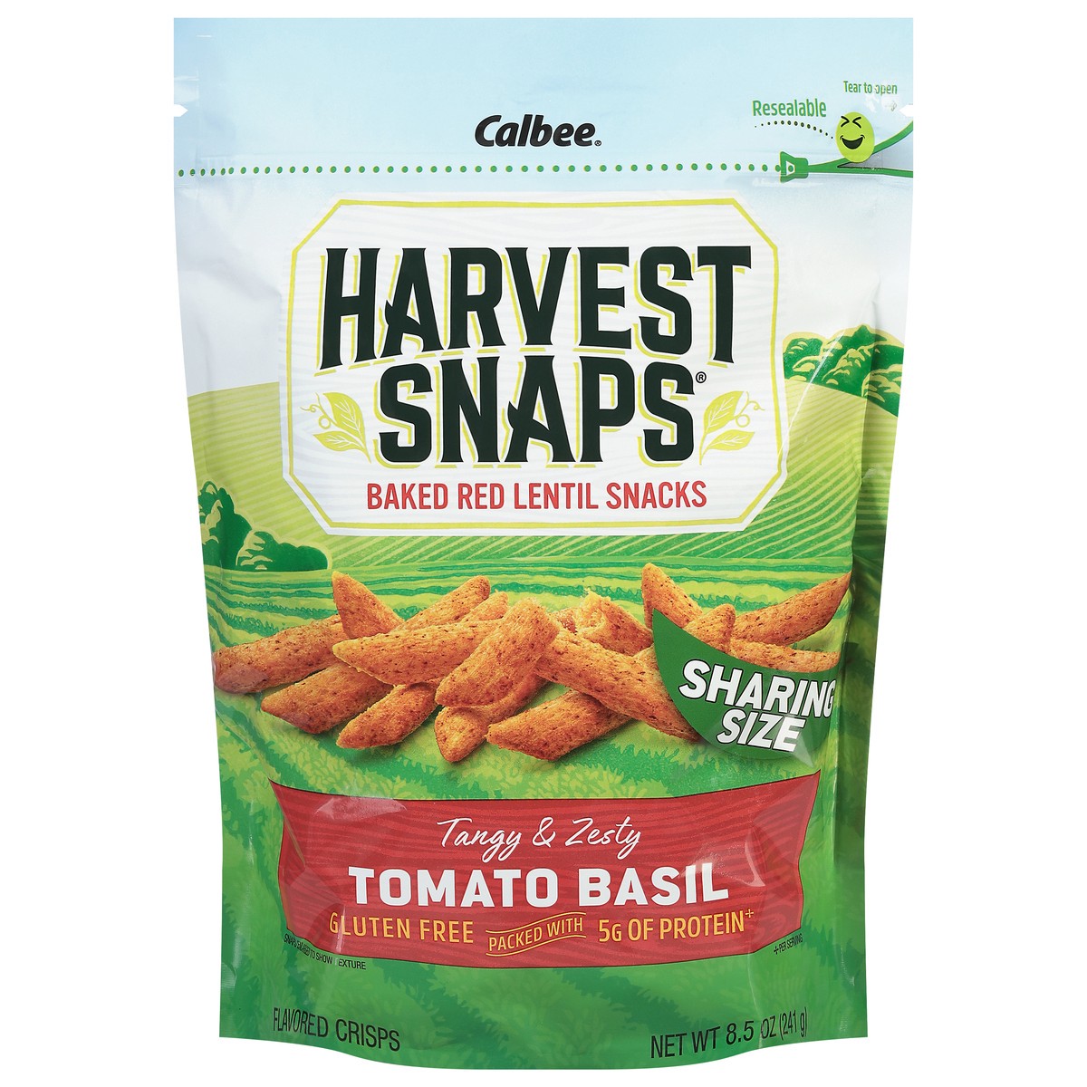 slide 1 of 2, Harvest Snaps Tomato Basil Baked Red Lentil Snacks Sharing Size 8.5 oz, 8.5 oz