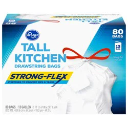 Kroger Strong-Flex Unscented Tall Kitchen 13 Gallon Drawstring Bags