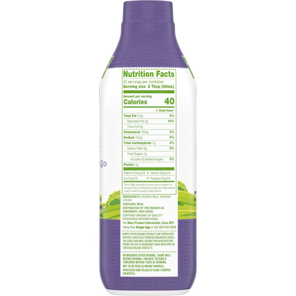 slide 2 of 3, Simple Truth Organic Half & Half, 32 fl oz