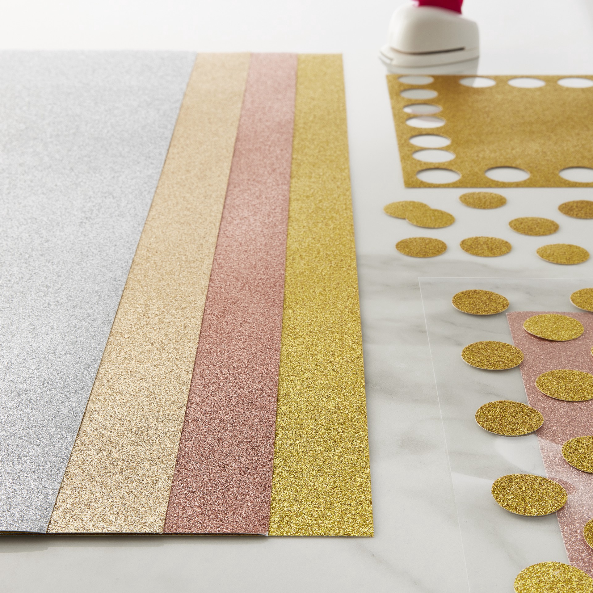 slide 3 of 3, 12" X 24" Glitter Neutral 65lb. Cardstock Paper By Recollections, 12 Sheets, 12 in x 24 in