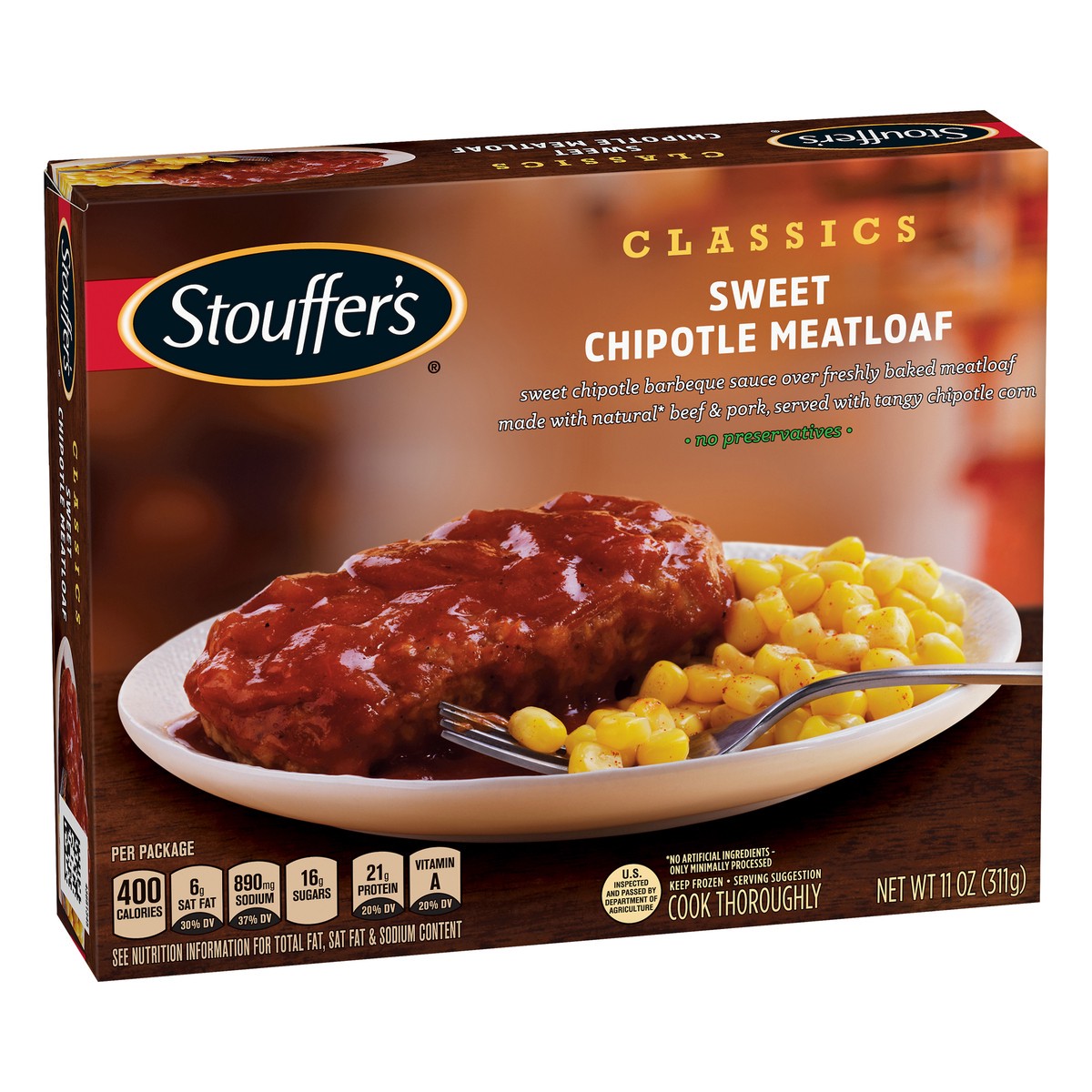 slide 4 of 10, Stouffer's Creative Comforts Meatloaf With Sweet Chipotle Barbeque Sauce, 11 oz