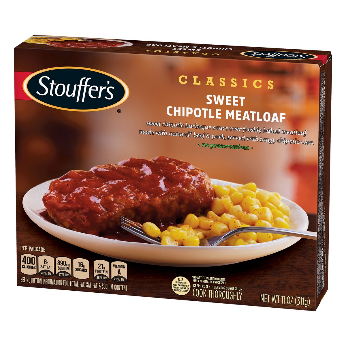 slide 6 of 10, Stouffer's Creative Comforts Meatloaf With Sweet Chipotle Barbeque Sauce, 11 oz